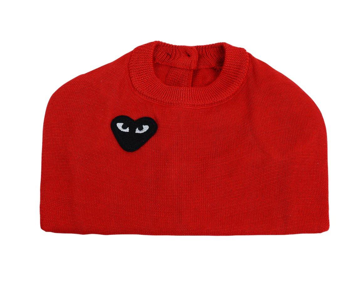 Heart Embroidery Dog Cardigan - Red