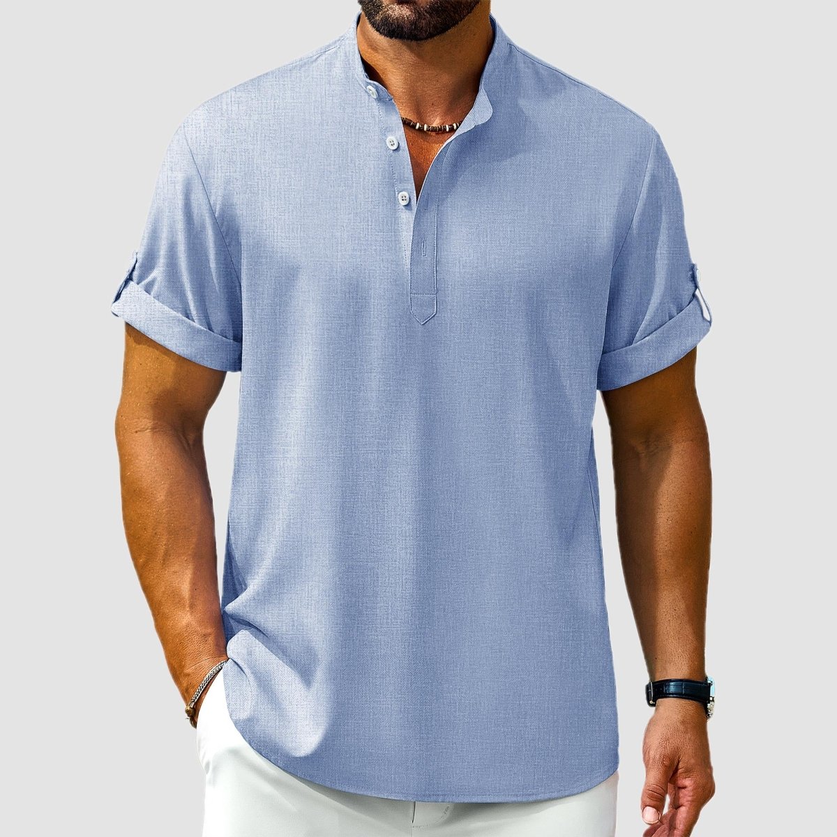 Henley Casual Lightweight Beach Shirts