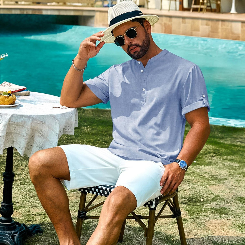 Henley Casual Lightweight Beach Shirts