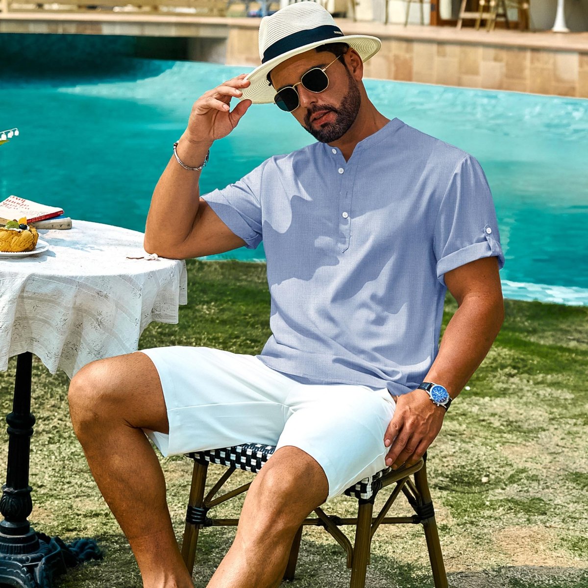 Henley Casual Lightweight Beach Shirts
