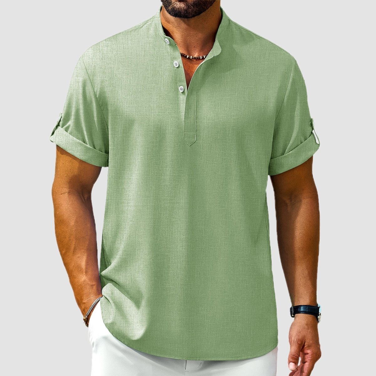 Henley Casual Lightweight Beach Shirts