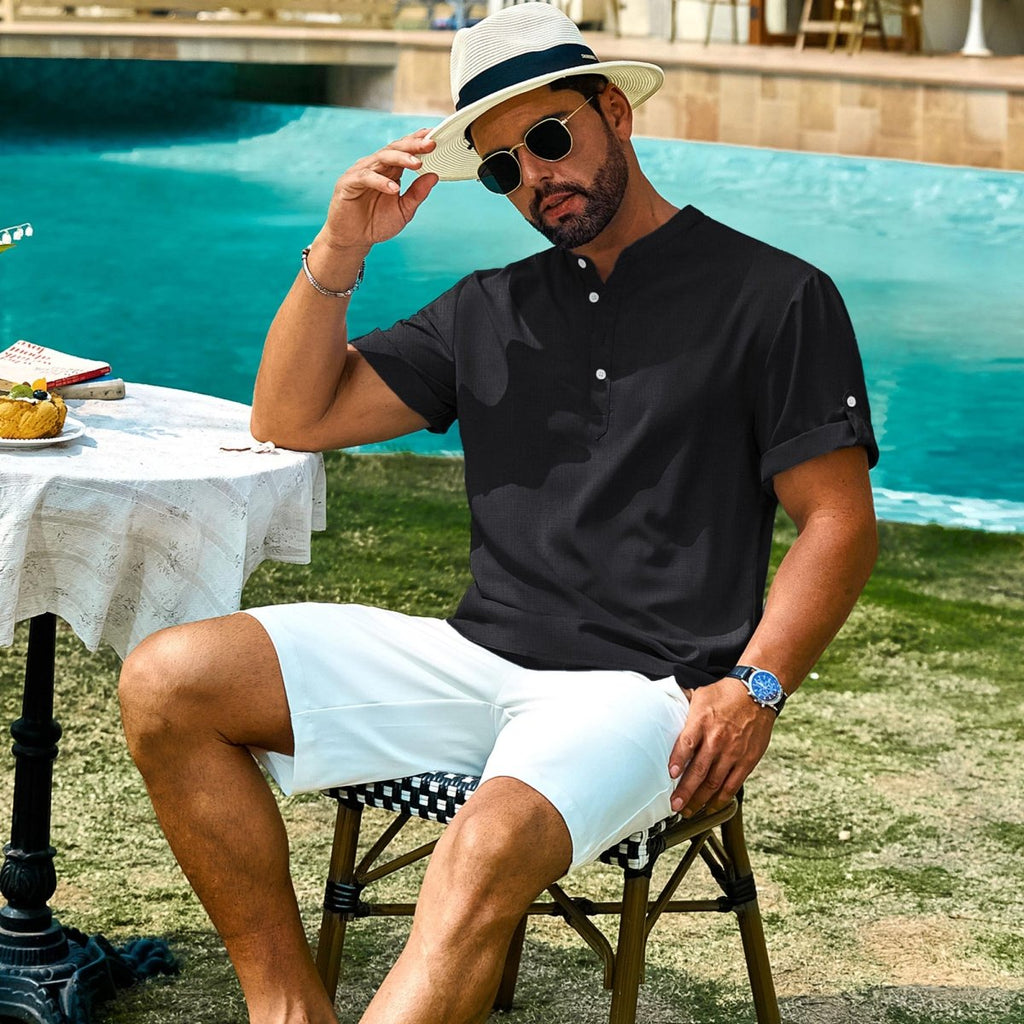 Henley Casual Lightweight Beach Shirts