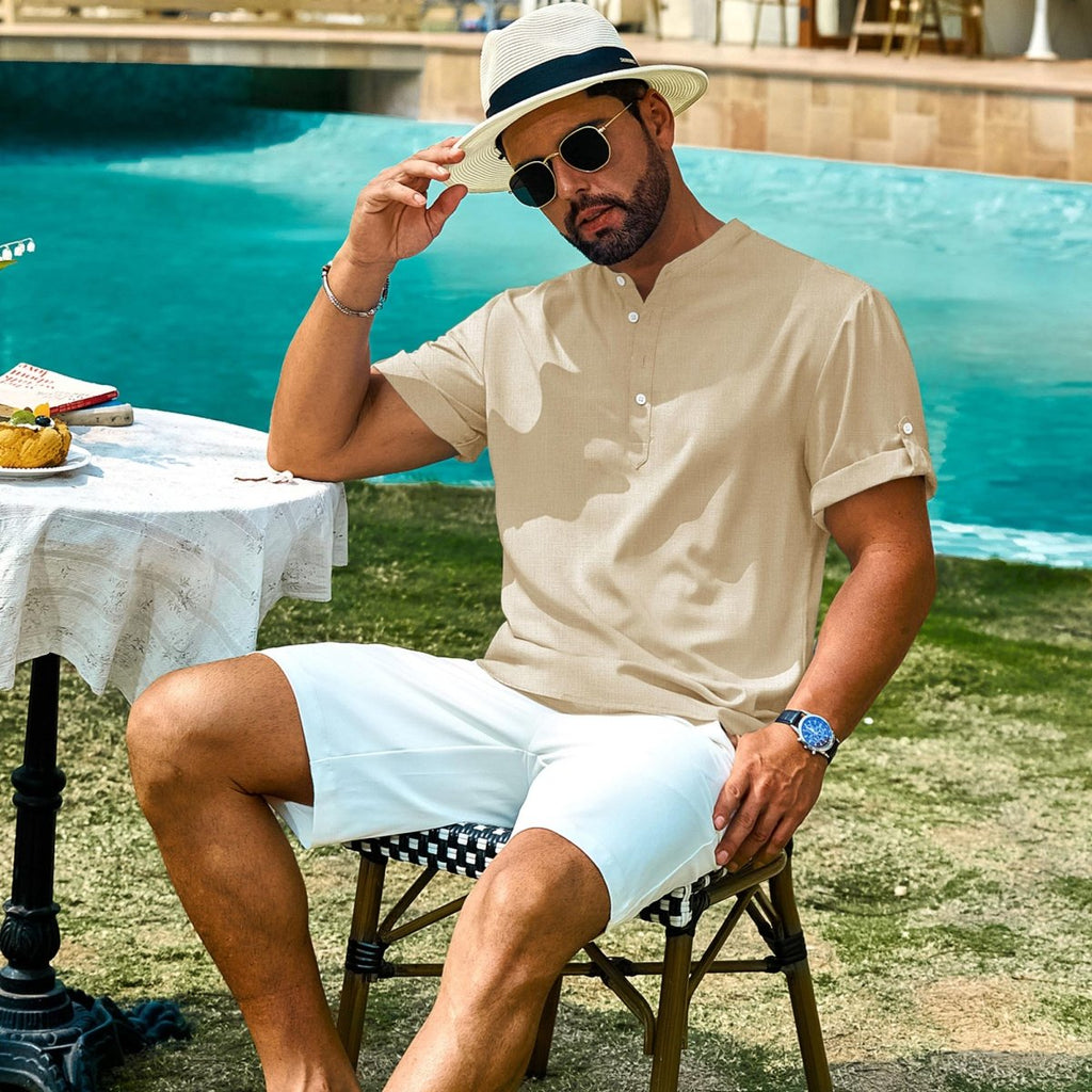 Henley Casual Lightweight Beach Shirts