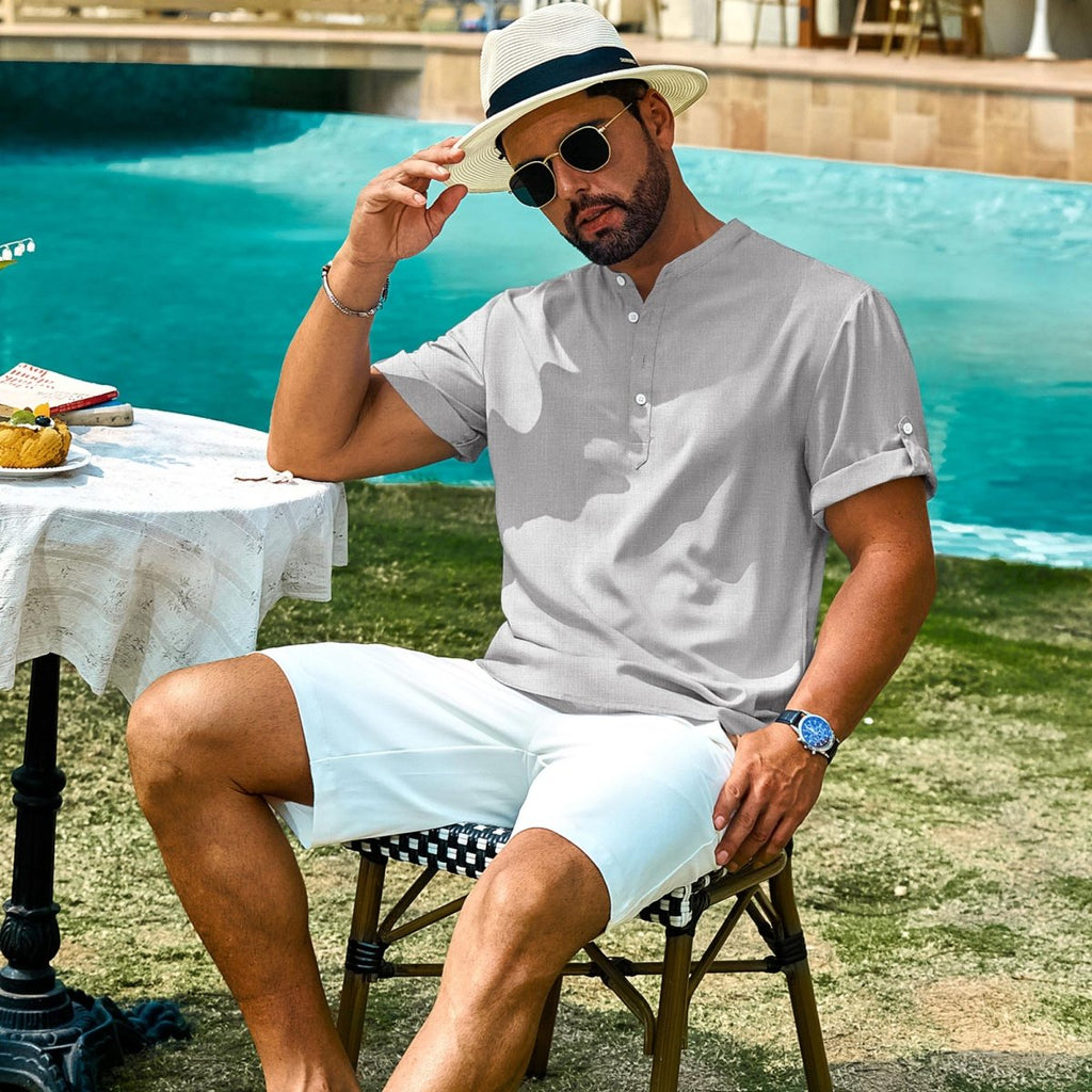 Henley Casual Lightweight Beach Shirts
