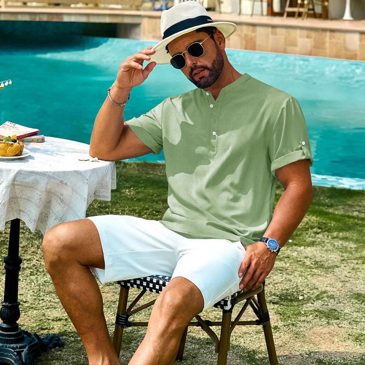 Henley Casual Lightweight Beach Shirts