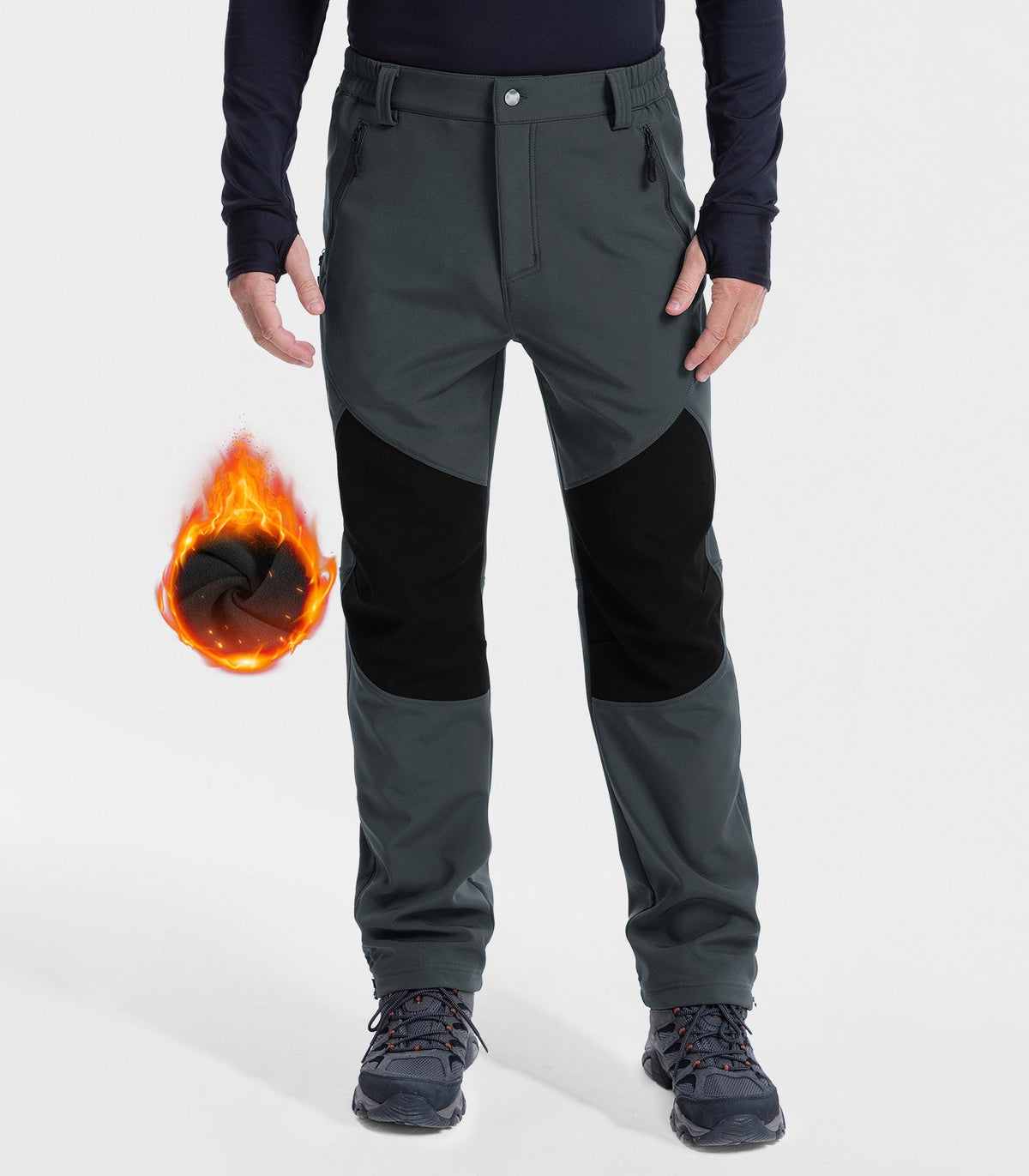Men's Snow Ski Pants Fleece Lined Waterproof - SnowVenture M041