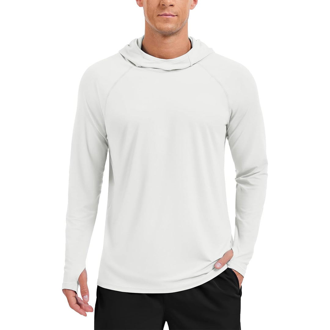 Men's UPF 50+ Sun Hoodie Long Sleeve Quick Dry Rash Guard Shirt