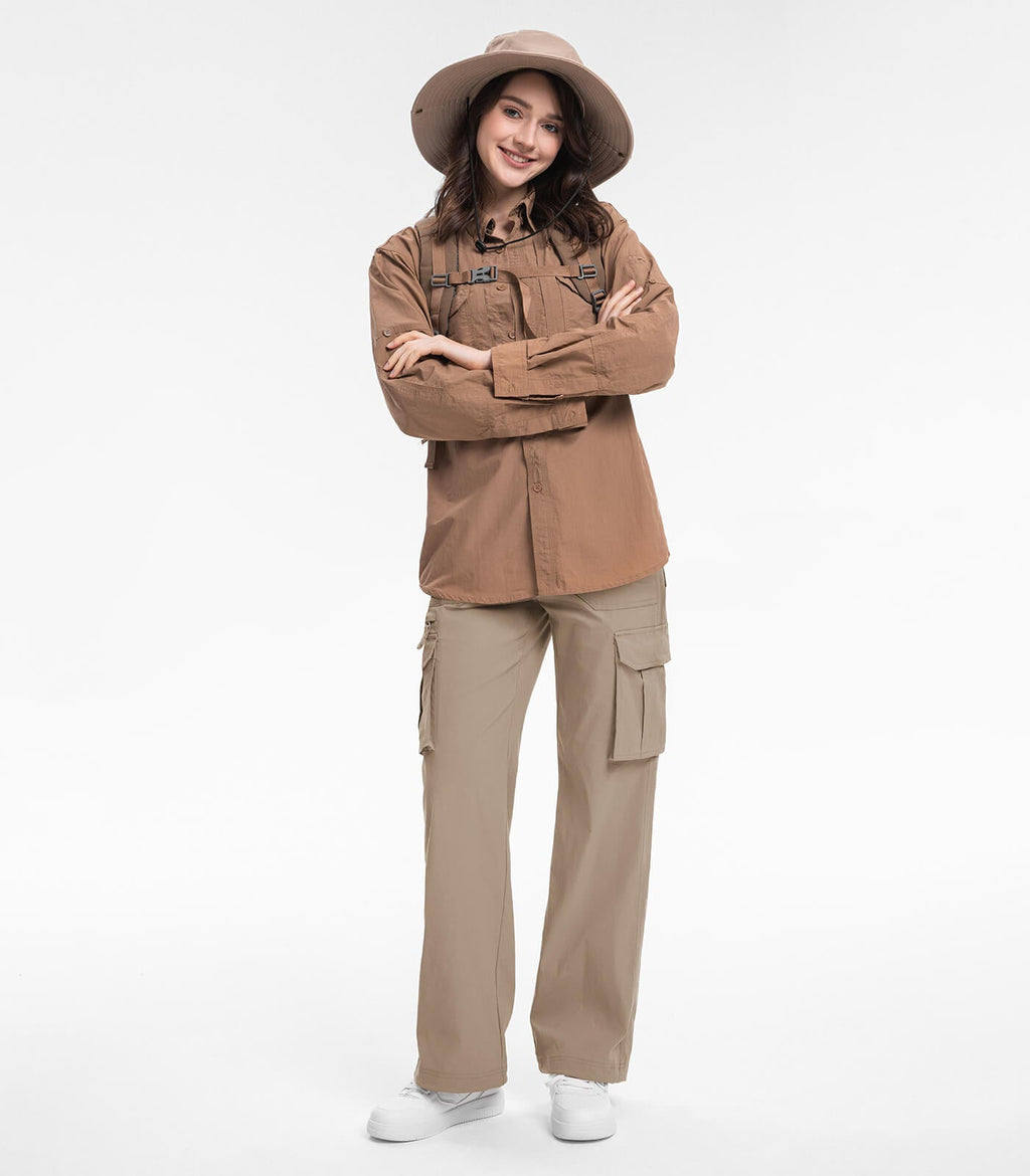 Women's Cargo Hiking Pants High Waisted - HikerFlex W037