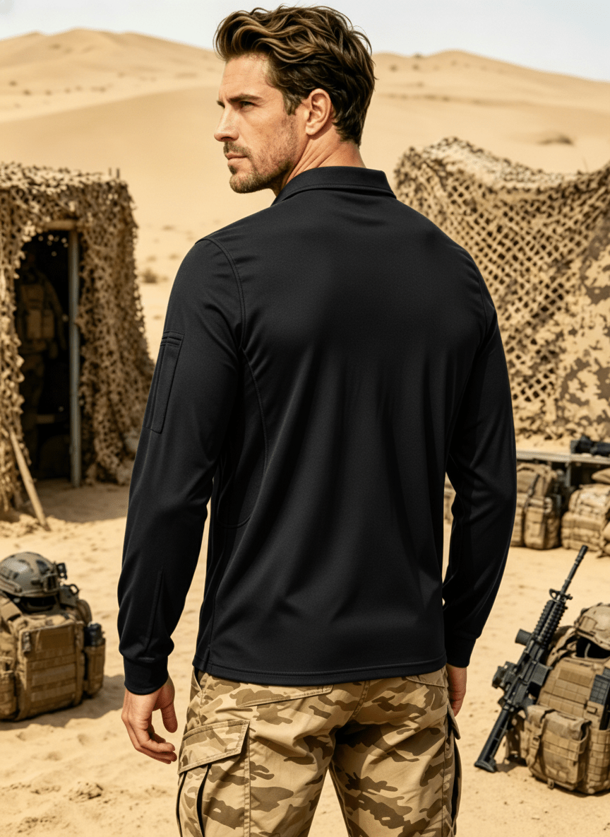 Long Sleeve Quick Dry Tactical Performance Polo Shirt