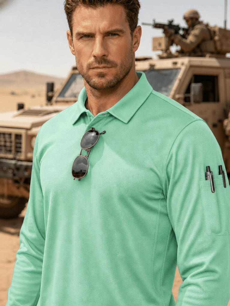 Long Sleeve Quick Dry Tactical Performance Polo Shirt