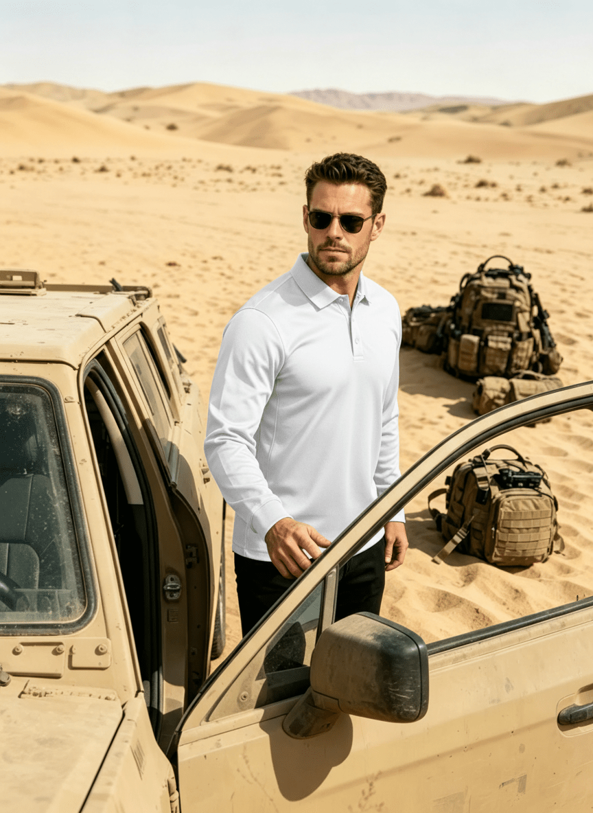 Long Sleeve Quick Dry Tactical Performance Polo Shirt
