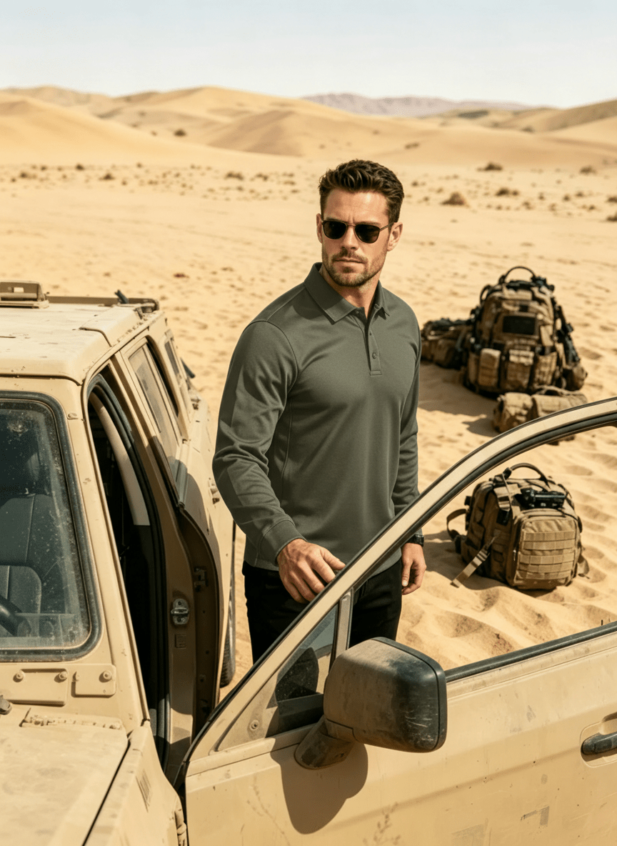 Long Sleeve Quick Dry Tactical Performance Polo Shirt