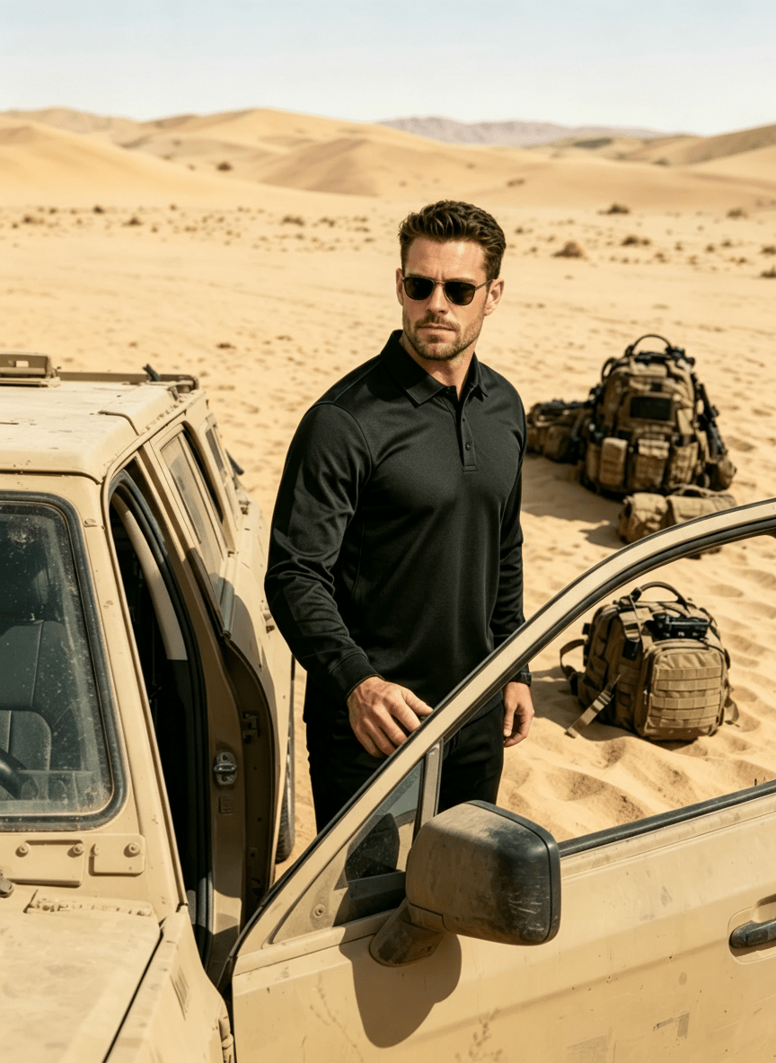 Long Sleeve Quick Dry Tactical Performance Polo Shirt