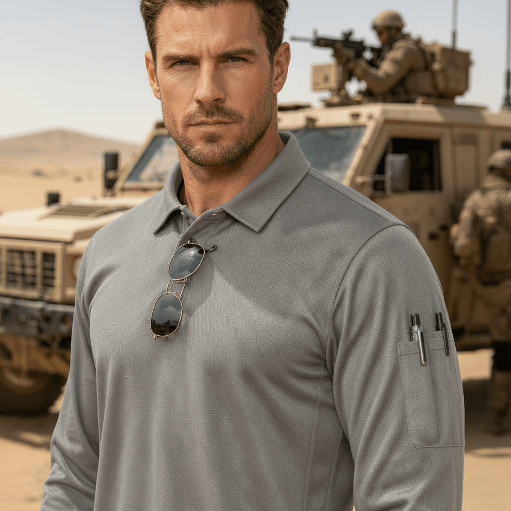 Long Sleeve Quick Dry Tactical Performance Polo Shirt
