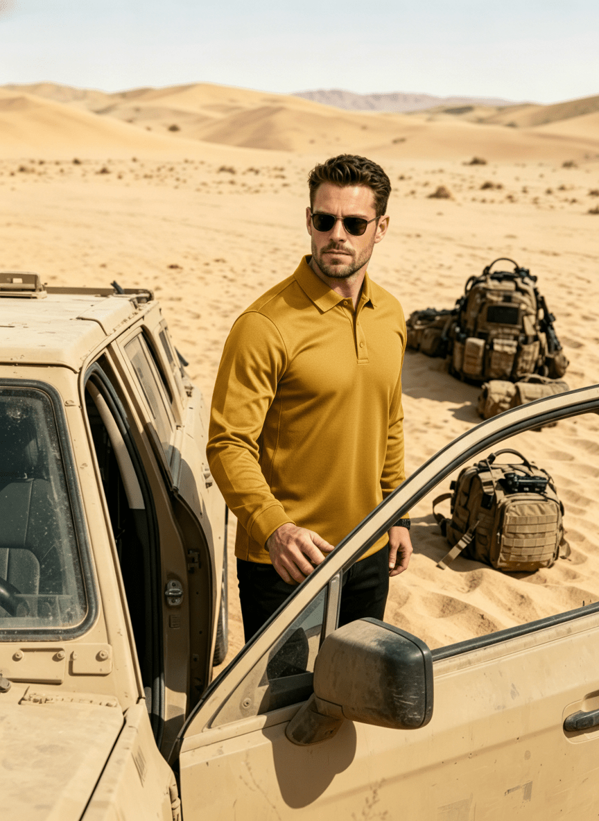 Long Sleeve Quick Dry Tactical Performance Polo Shirt