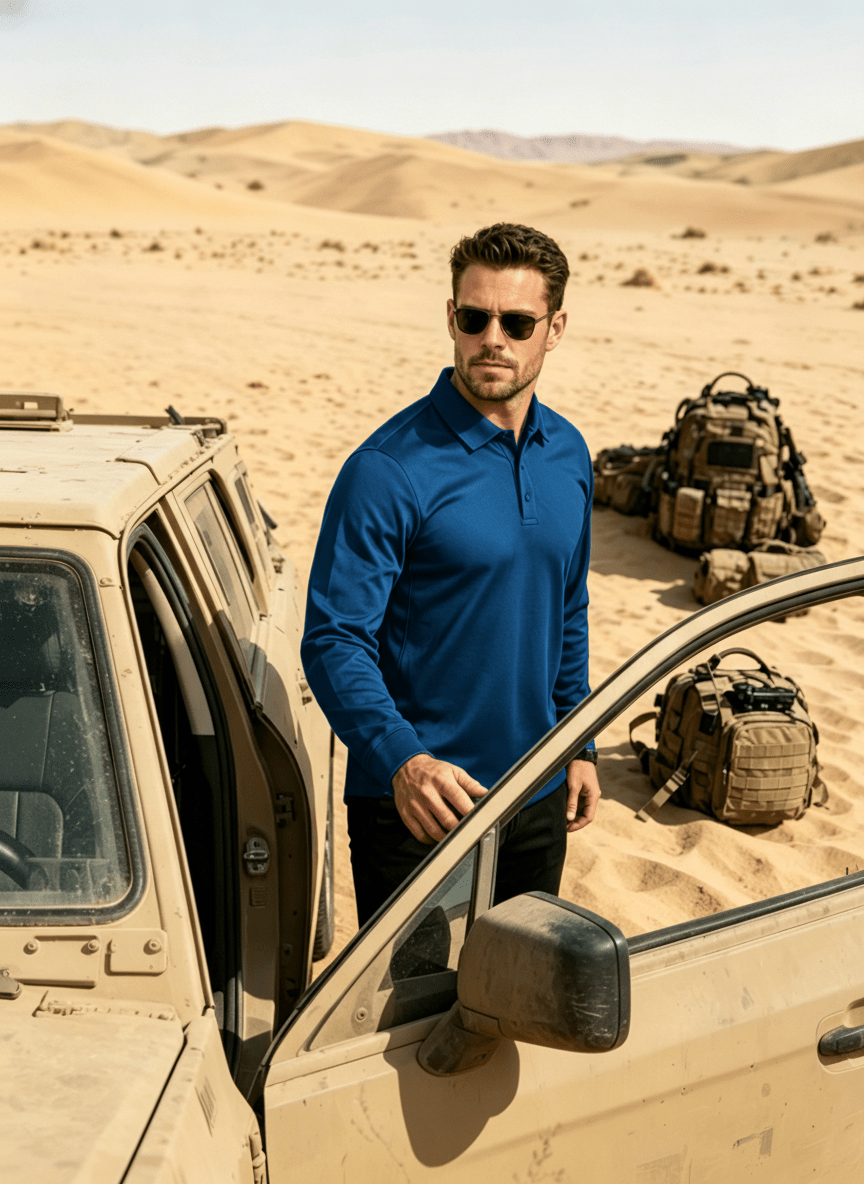 Long Sleeve Quick Dry Tactical Performance Polo Shirt