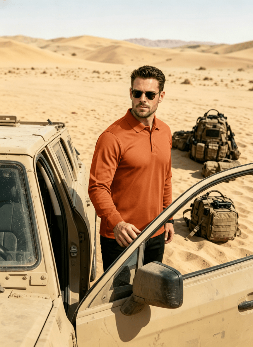 Long Sleeve Quick Dry Tactical Performance Polo Shirt
