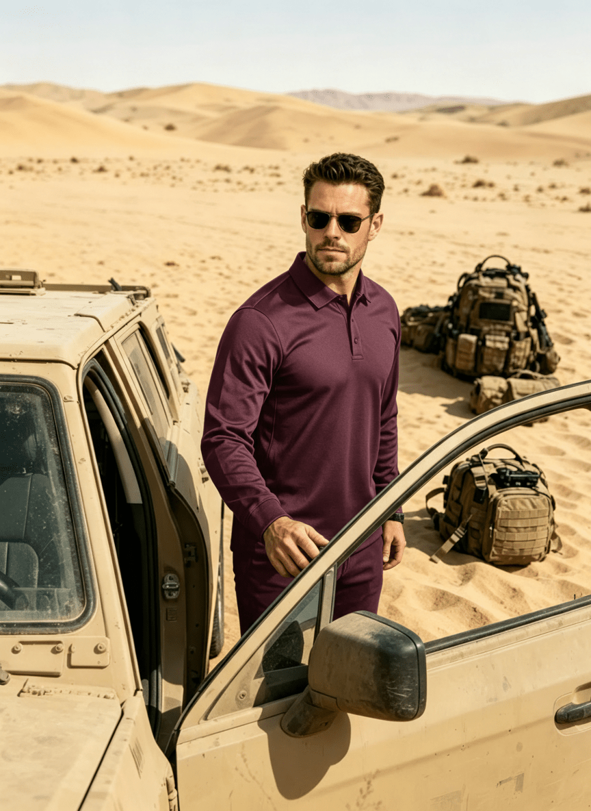 Long Sleeve Quick Dry Tactical Performance Polo Shirt