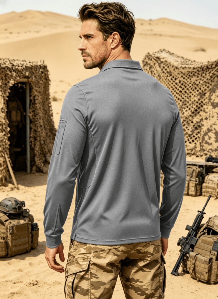 Long Sleeve Quick Dry Tactical Performance Polo Shirt