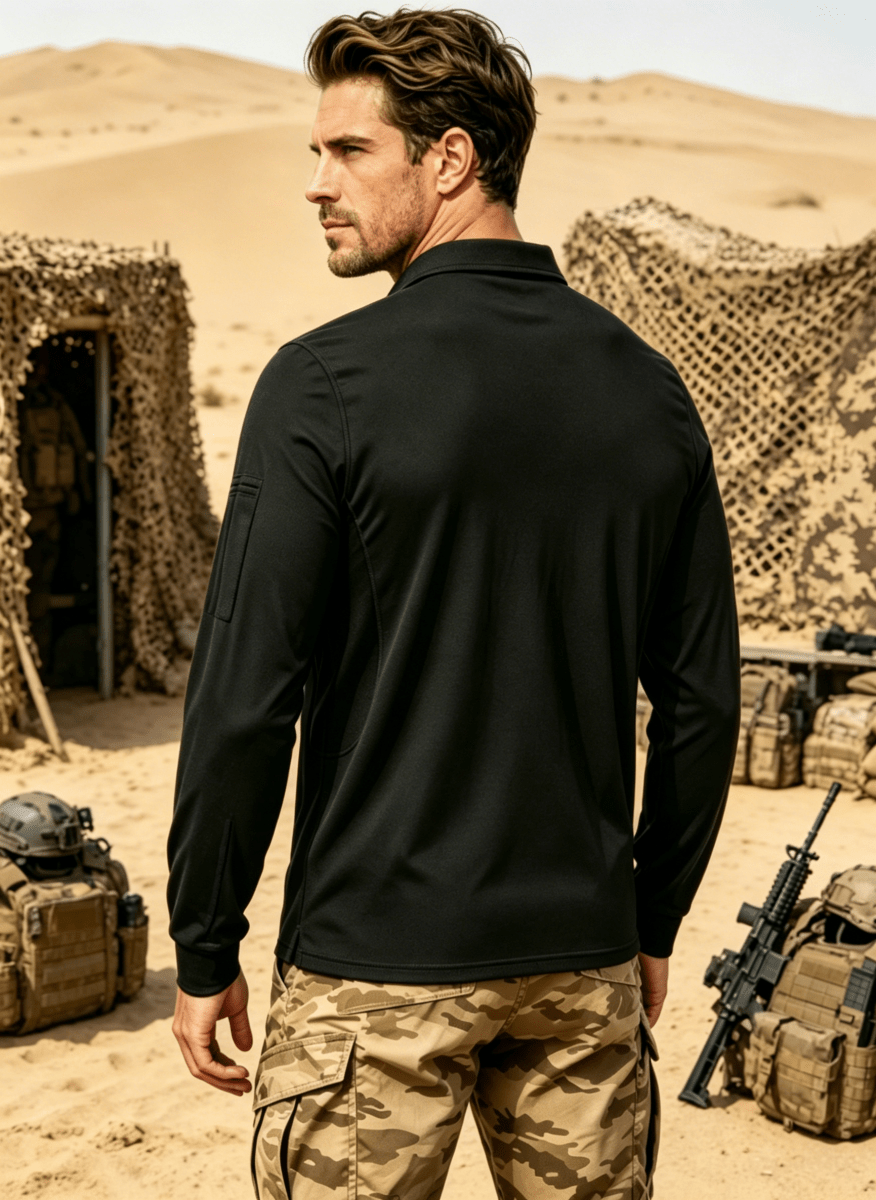 Long Sleeve Quick Dry Tactical Performance Polo Shirt