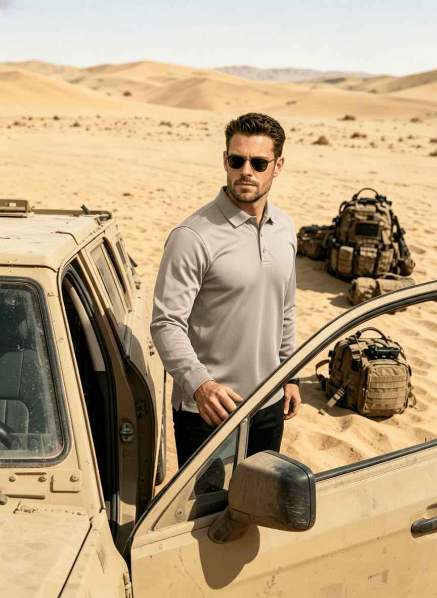 Long Sleeve Quick Dry Tactical Performance Polo Shirt
