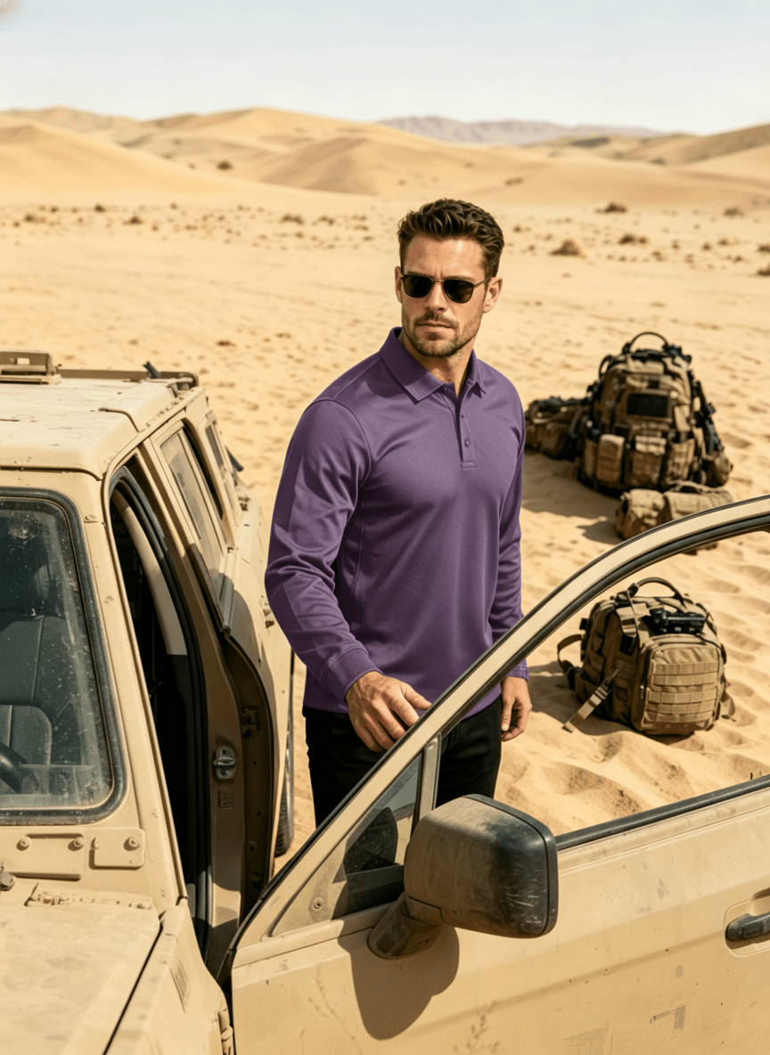 Long Sleeve Quick Dry Tactical Performance Polo Shirt