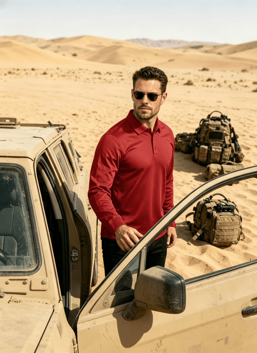Long Sleeve Quick Dry Tactical Performance Polo Shirt