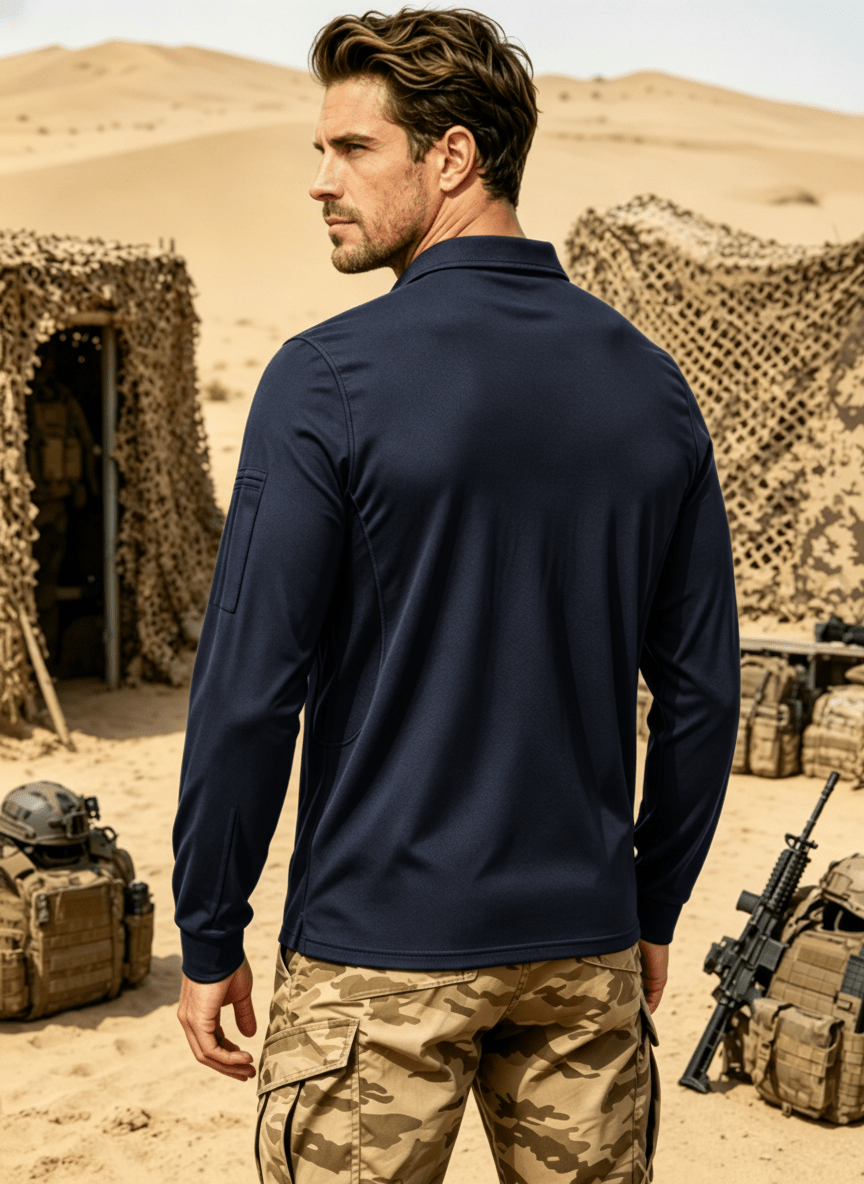 Long Sleeve Quick Dry Tactical Performance Polo Shirt