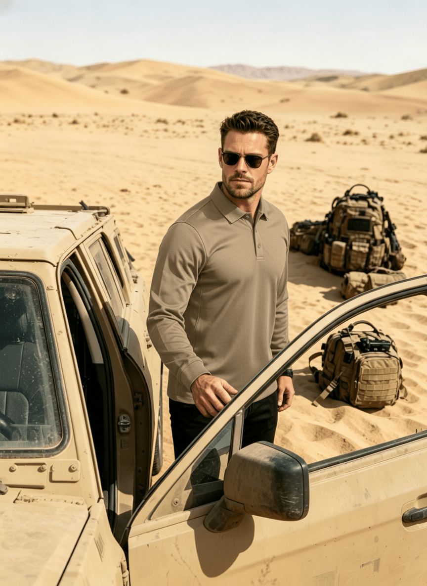 Long Sleeve Quick Dry Tactical Performance Polo Shirt