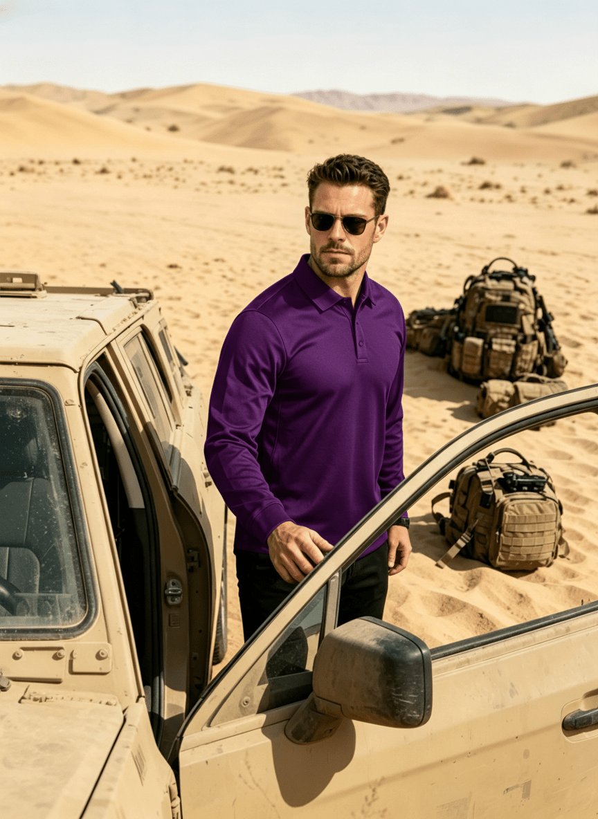 Long Sleeve Quick Dry Tactical Performance Polo Shirt
