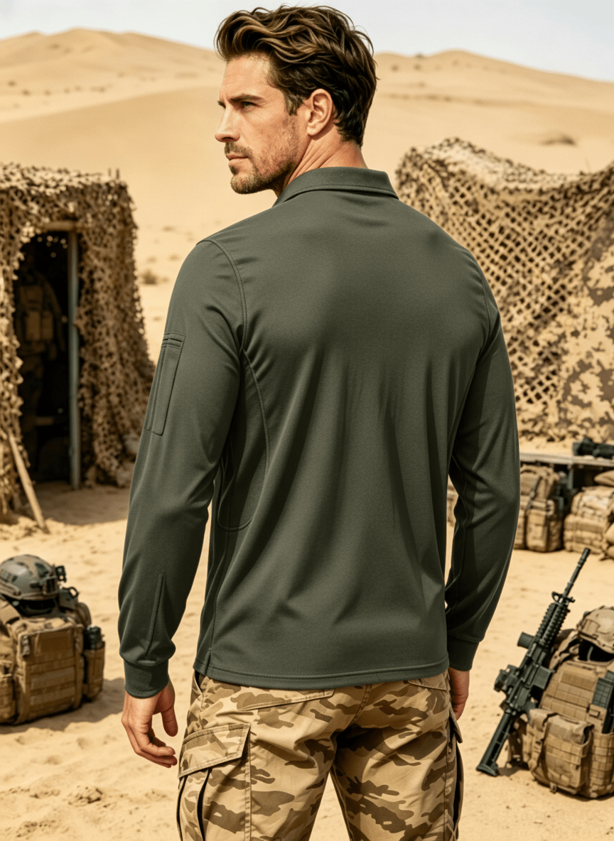 Long Sleeve Quick Dry Tactical Performance Polo Shirt