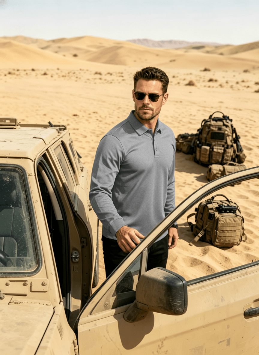 Long Sleeve Quick Dry Tactical Performance Polo Shirt