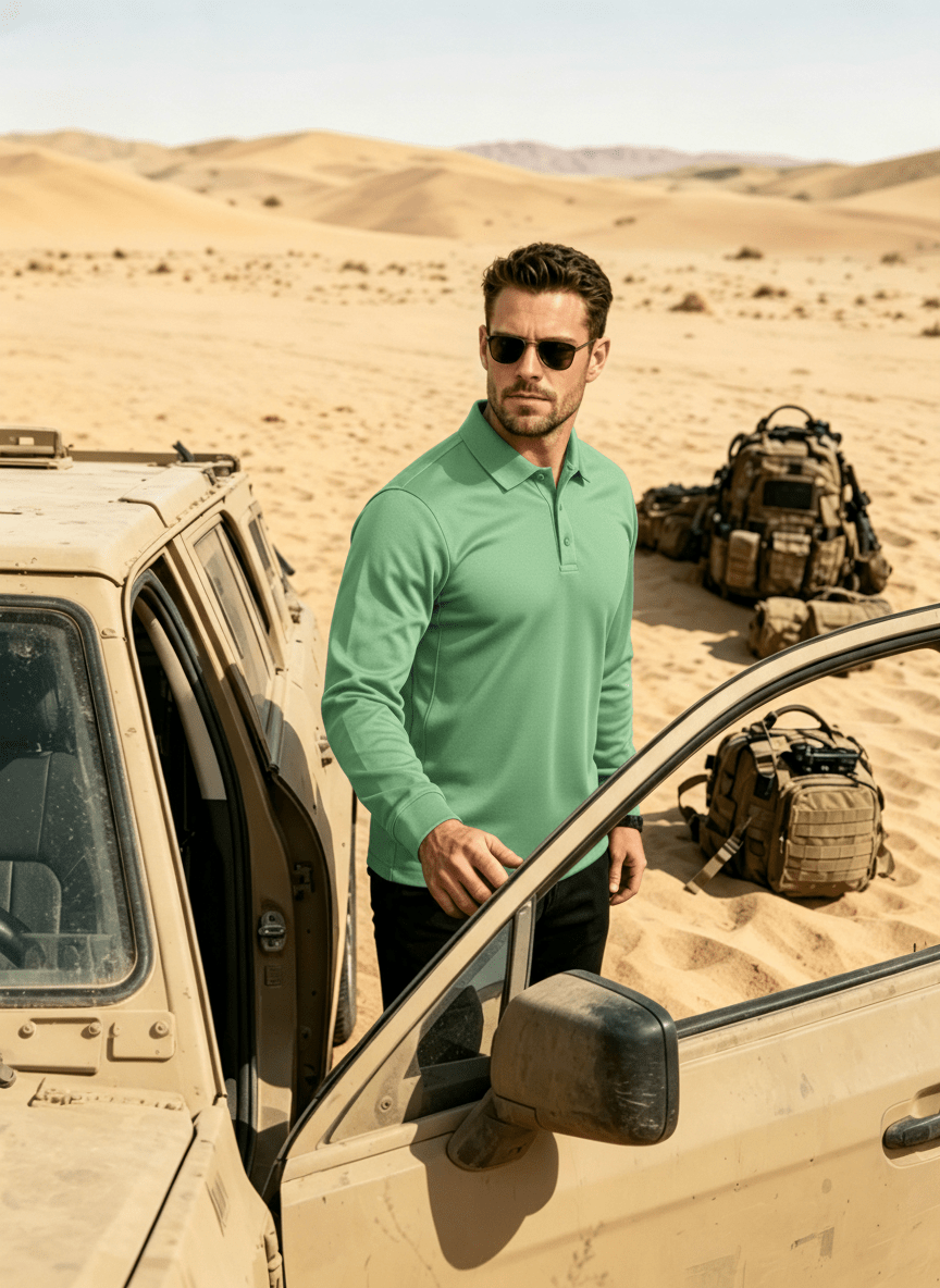 Long Sleeve Quick Dry Tactical Performance Polo Shirt