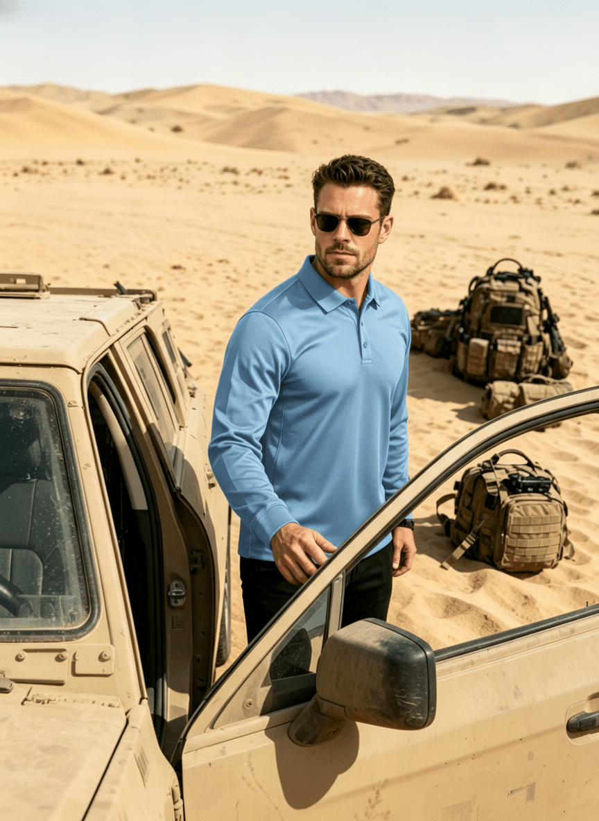 Long Sleeve Quick Dry Tactical Performance Polo Shirt