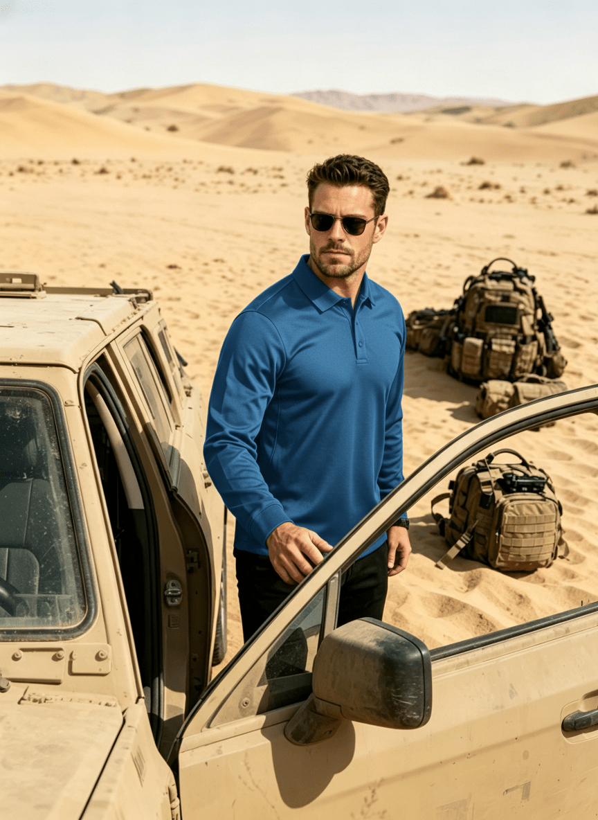 Long Sleeve Quick Dry Tactical Performance Polo Shirt