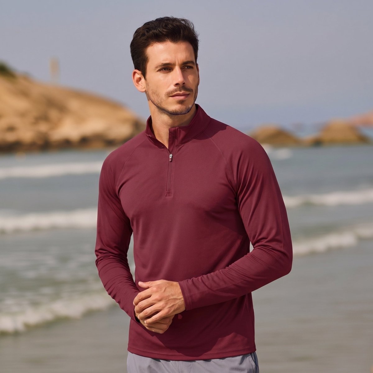 Men's Sun Protection Quick Dry Stand Collar UV Shirts