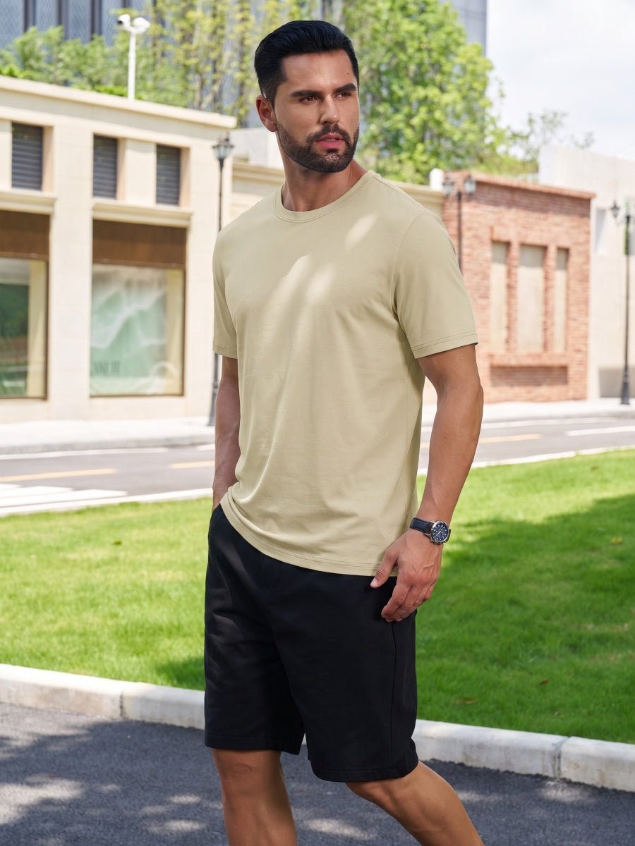 Men Plain Cotton Moisture Wicking Casual T-Shirts