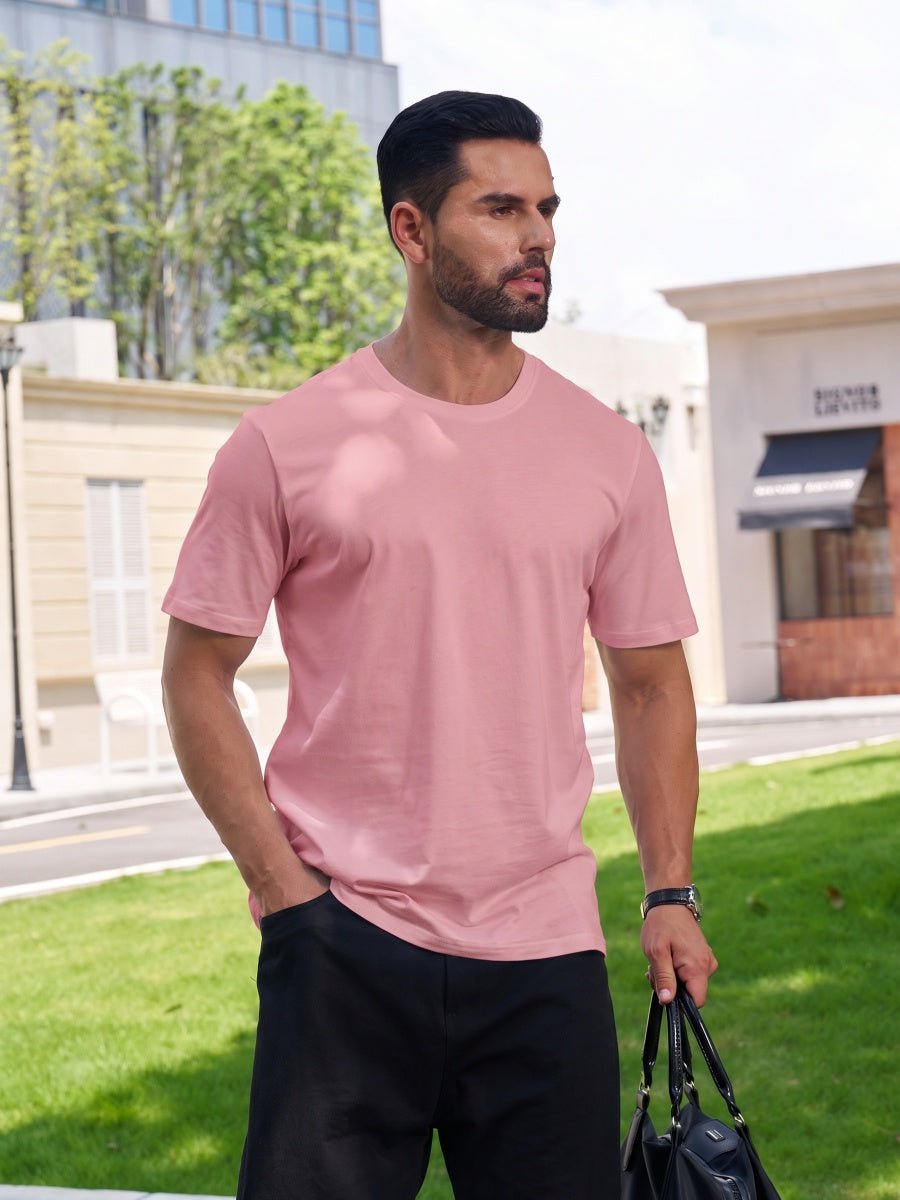 Men Plain Cotton Moisture Wicking Casual T-Shirts