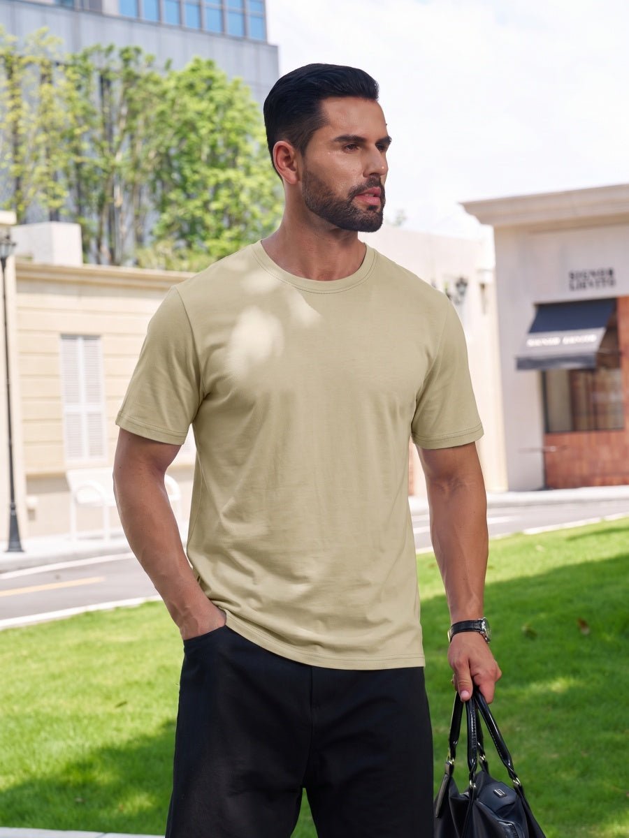 Men Plain Cotton Moisture Wicking Casual T-Shirts