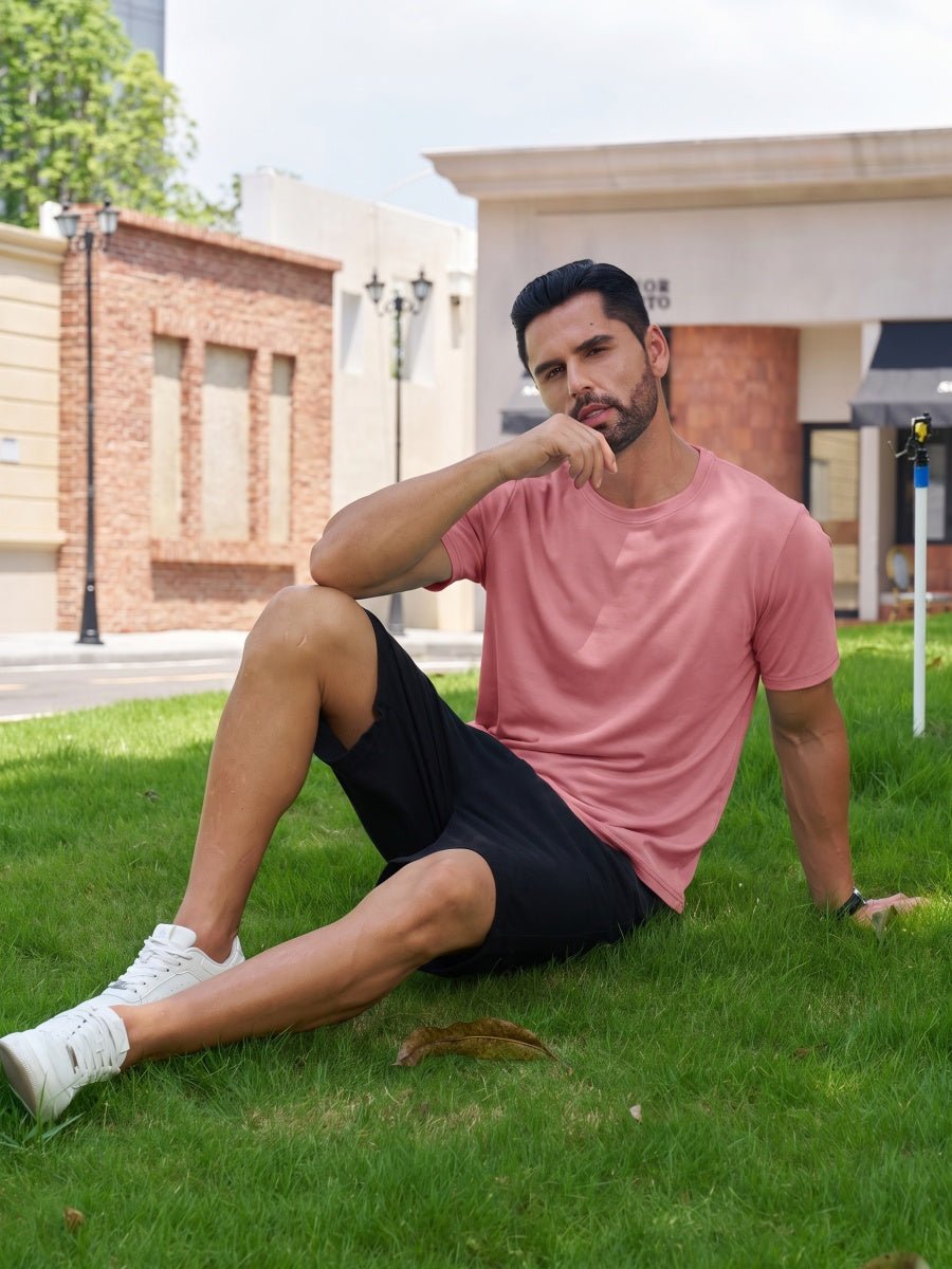 Men Plain Cotton Moisture Wicking Casual T-Shirts