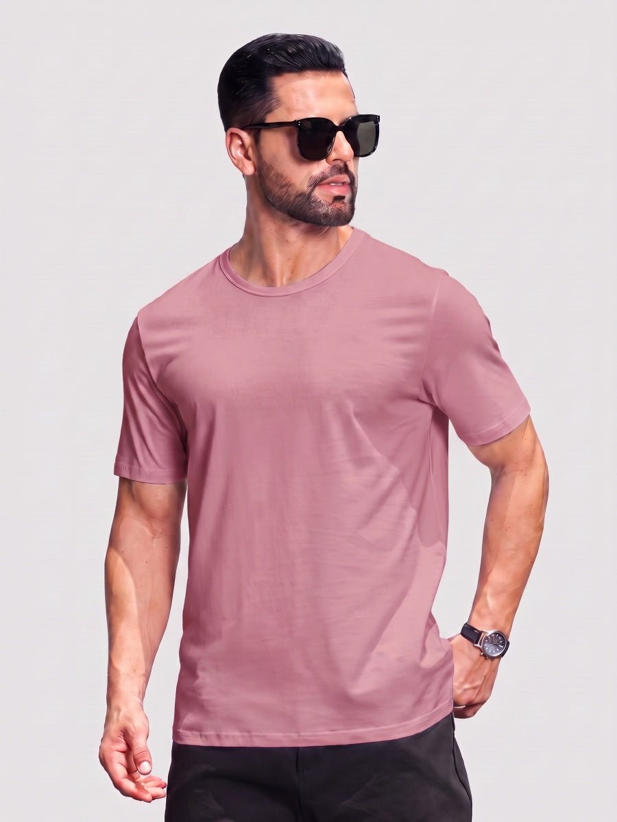 Men Plain Cotton Moisture Wicking Casual T-Shirts