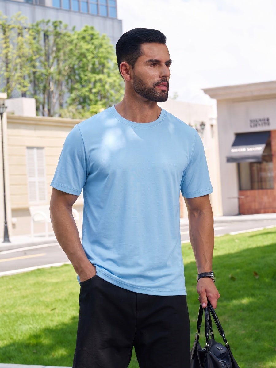 Men Plain Cotton Moisture Wicking Casual T-Shirts