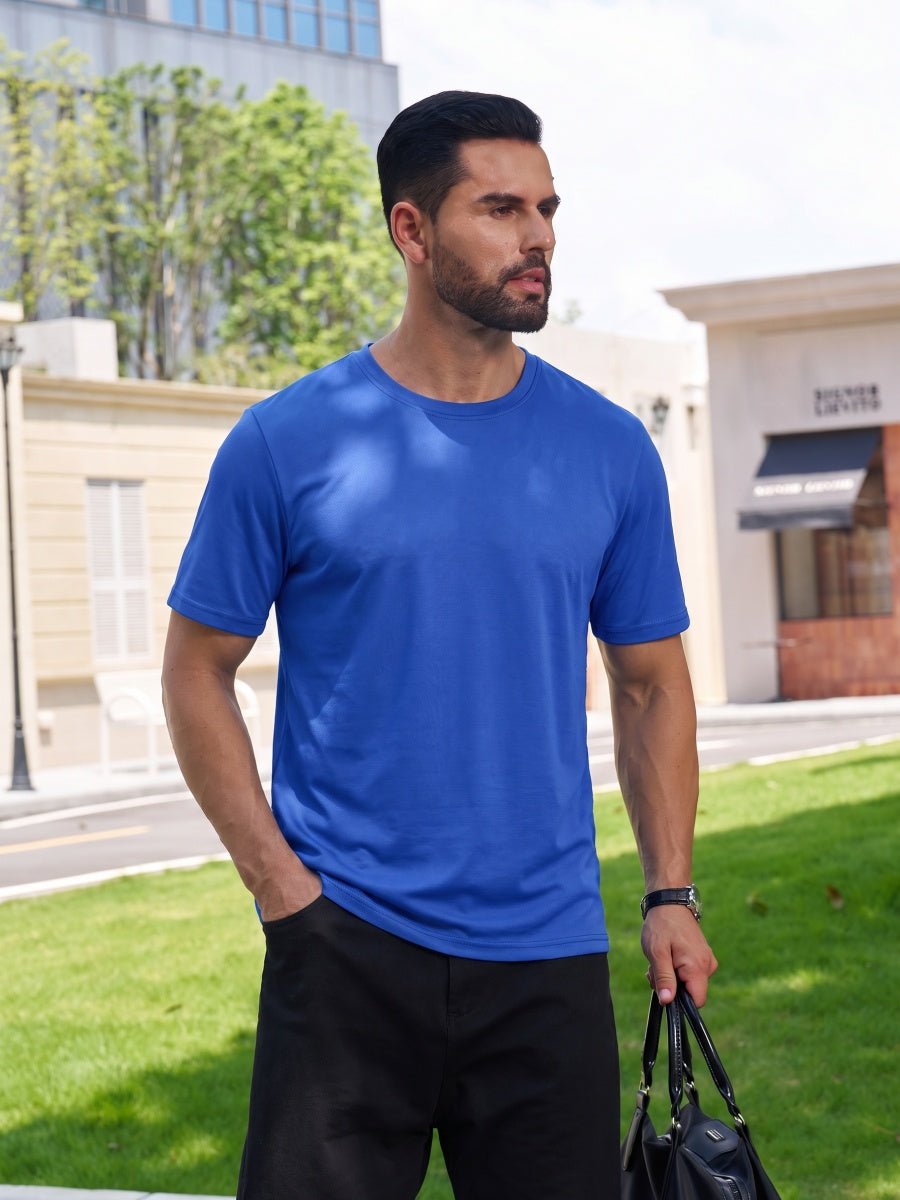Men Plain Cotton Moisture Wicking Casual T-Shirts