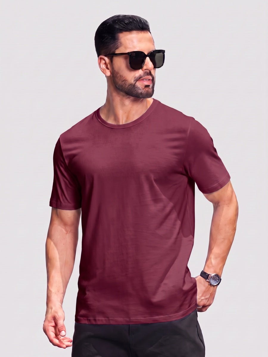 Men Plain Cotton Moisture Wicking Casual T-Shirts