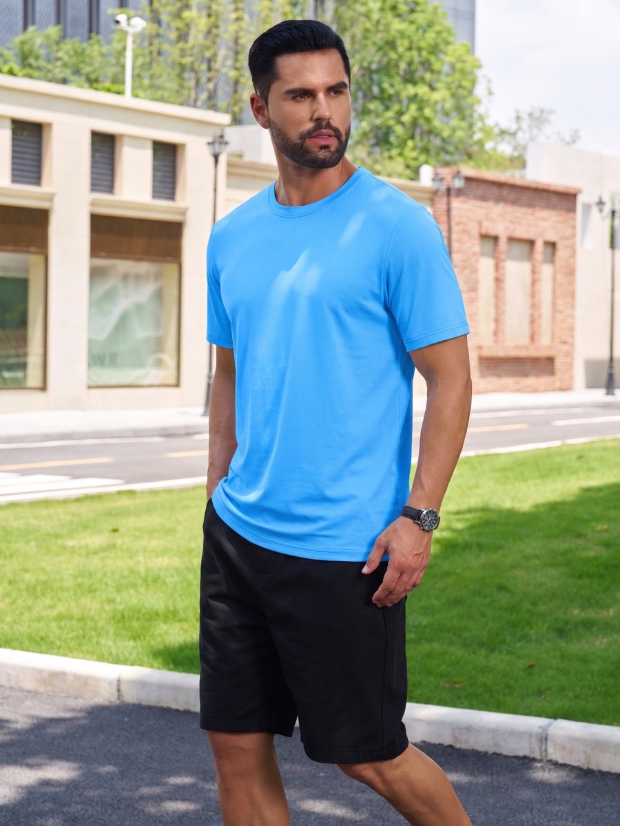 Men Plain Cotton Moisture Wicking Casual T-Shirts