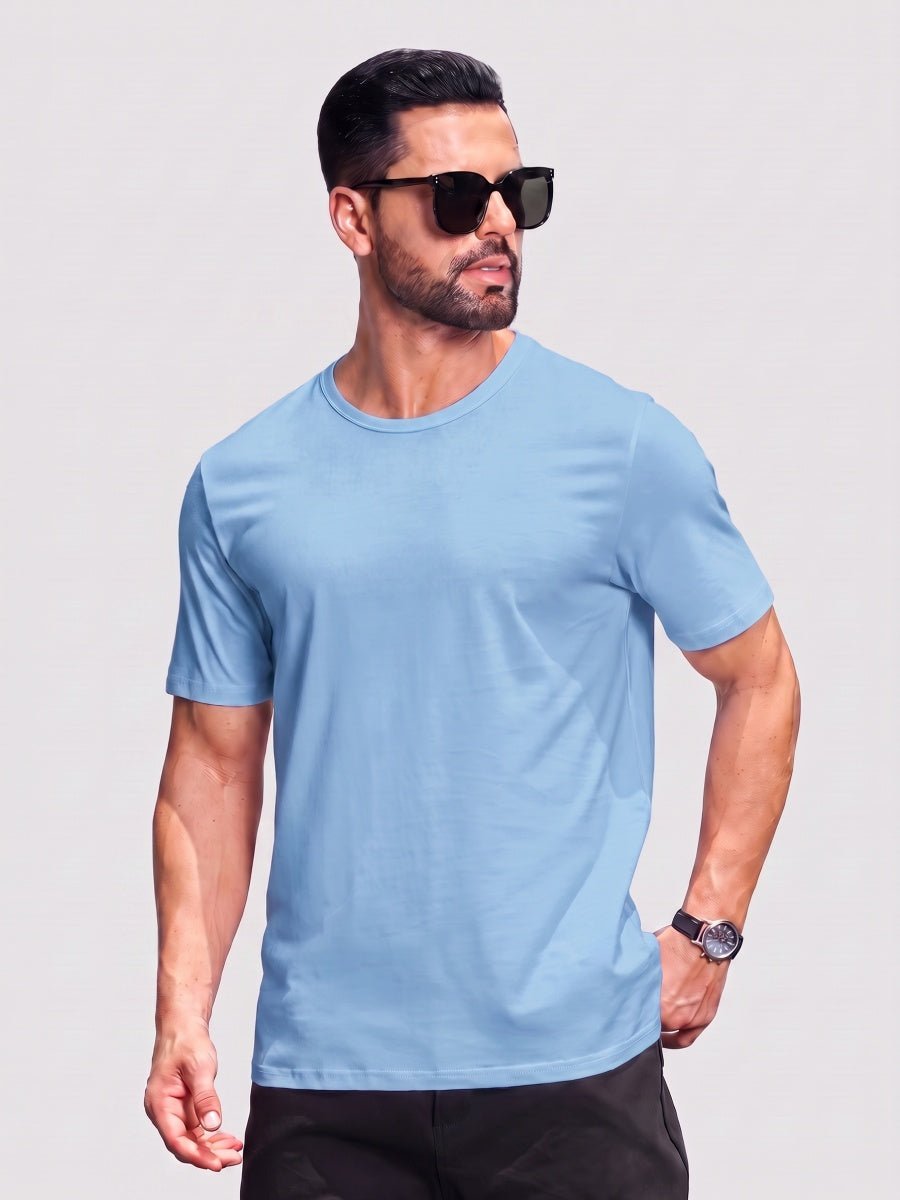 Men Plain Cotton Moisture Wicking Casual T-Shirts