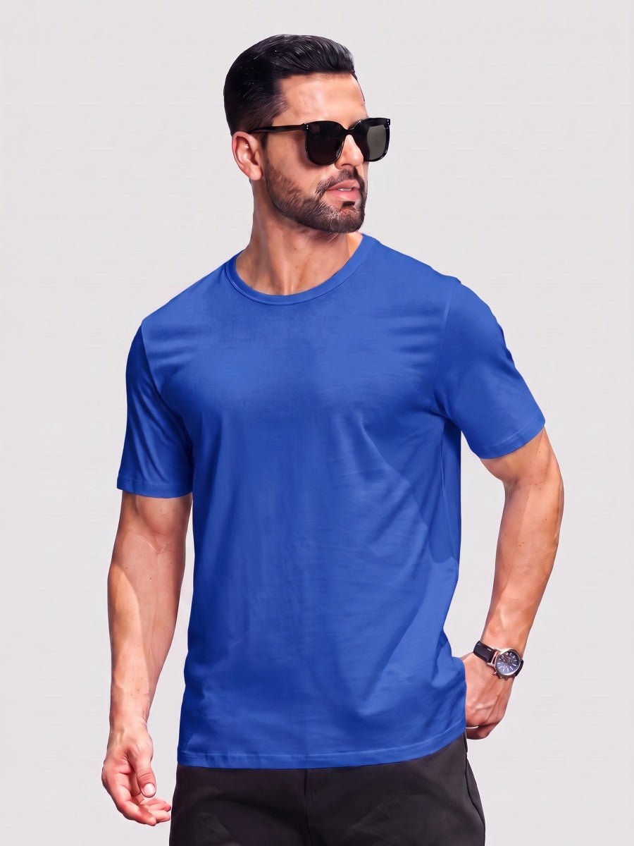 Men Plain Cotton Moisture Wicking Casual T-Shirts