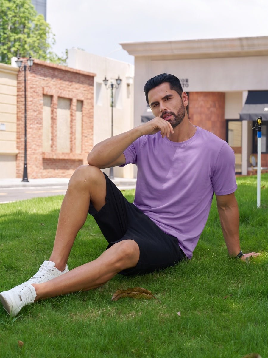 Men Plain Cotton Moisture Wicking Casual T-Shirts