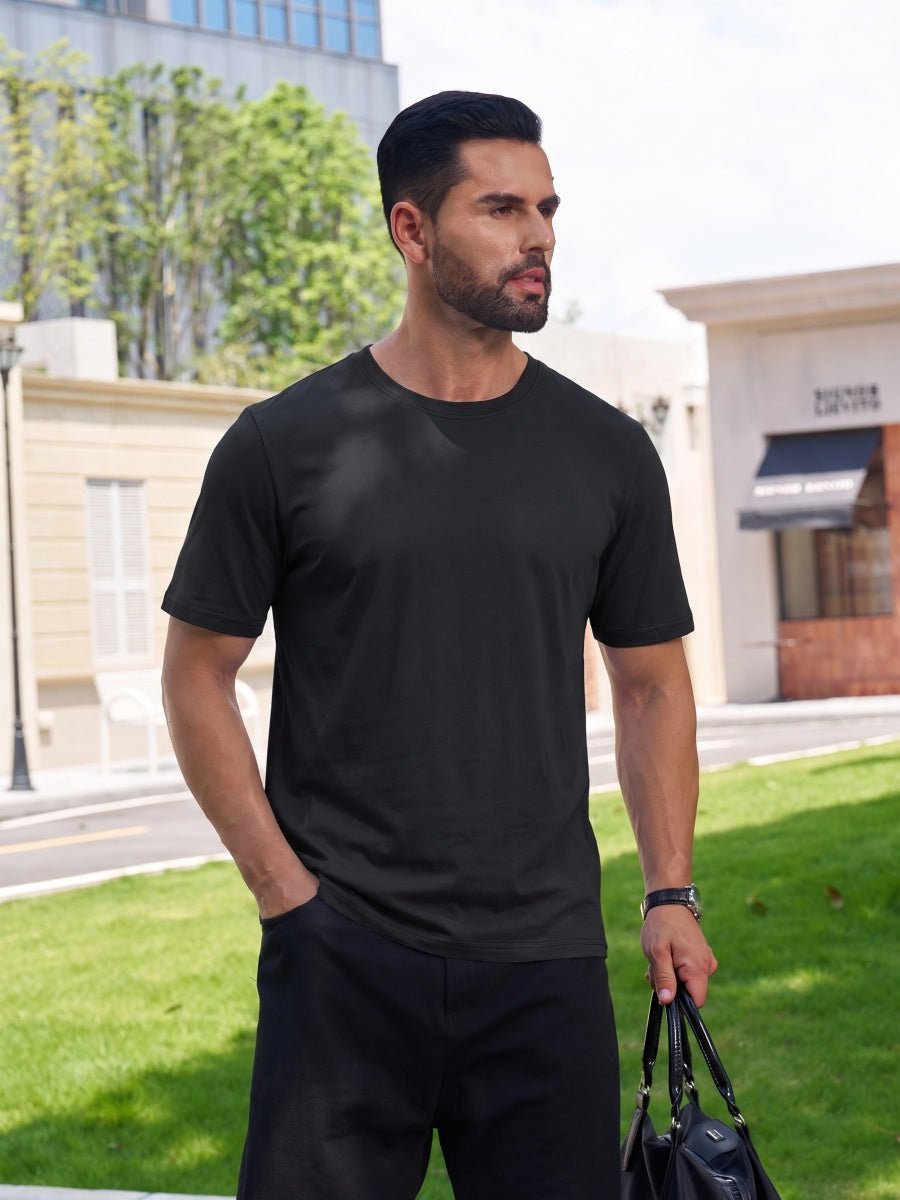 Men Plain Cotton Moisture Wicking Casual T-Shirts
