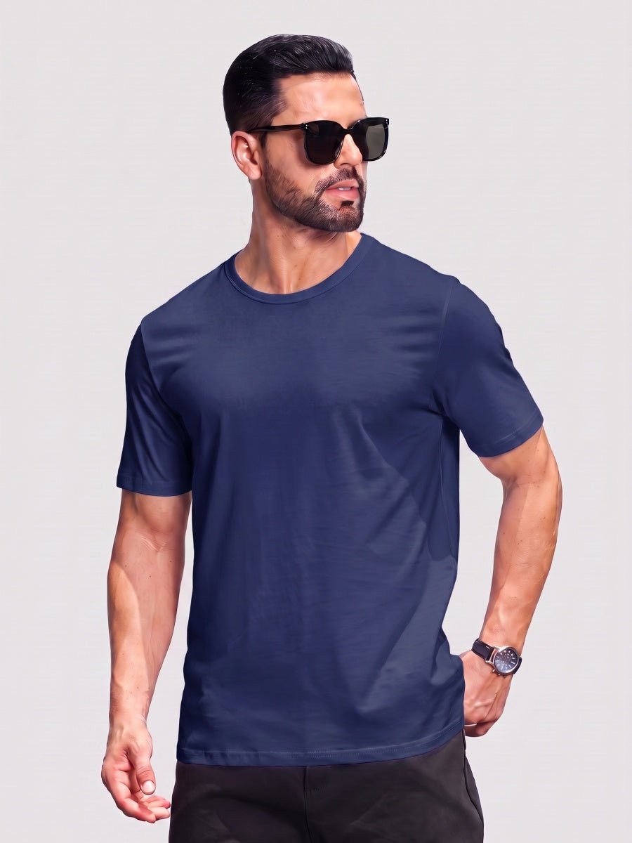 Men Plain Cotton Moisture Wicking Casual T-Shirts